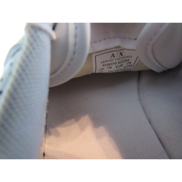 Armani Exchange Logo Perforated Leather White Lace Up Sneakers Size 10 EUC - Picture 9 of 10